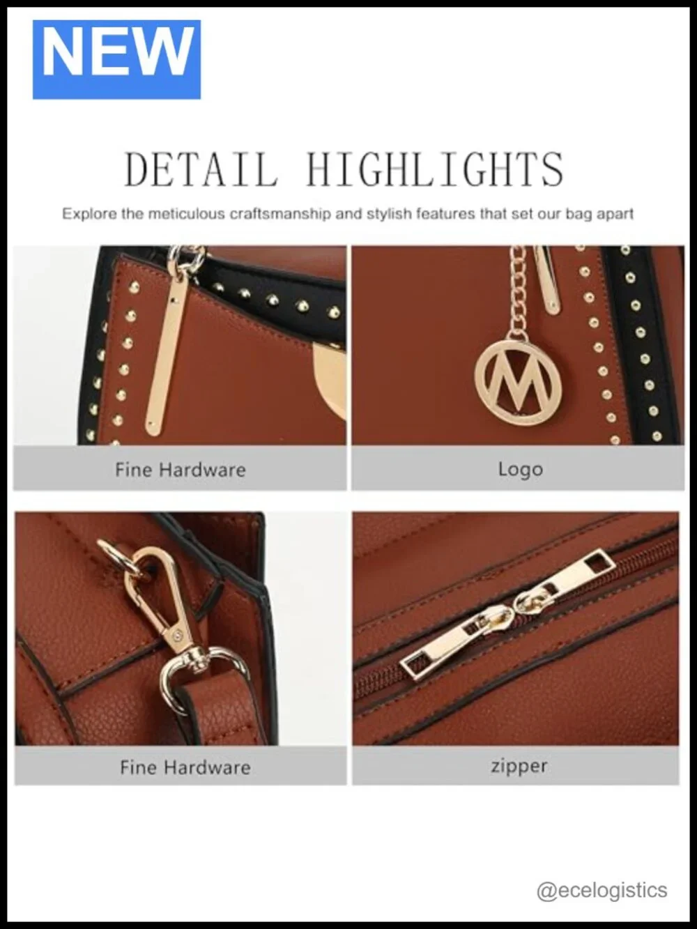 Vegan Leather Satchel Bag for Women, Crossbody Shoulder Handbag Purse